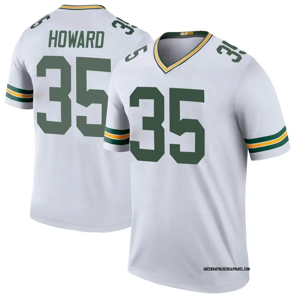 Legend White Youth Jarveon Howard Green Bay Packers Color Rush Jersey Packers Store